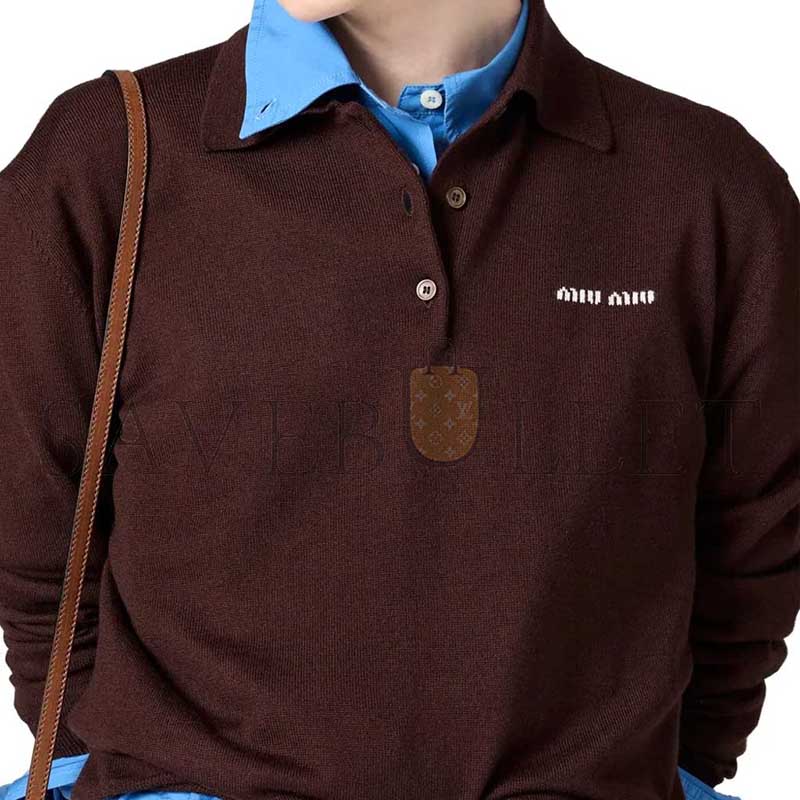 MIU MIU WOOL KNIT POLO SHIRT MML934
